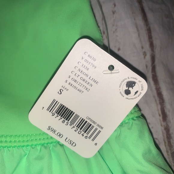 NWT Free People Righteous Runsie romper neon green S - Picture 6 of 6